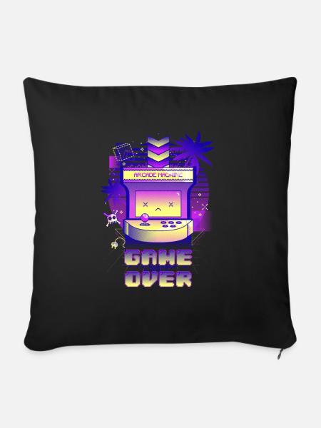 Retro-Spiel vorbei - Sofakissen mit Füllung 45 x 45 cm - Schwarz