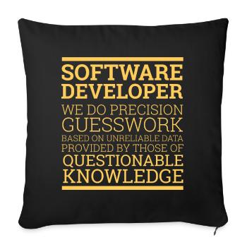 "Software Developer" | Programmer - Sofa pillow with filling 45cm x 45cm - black - Front