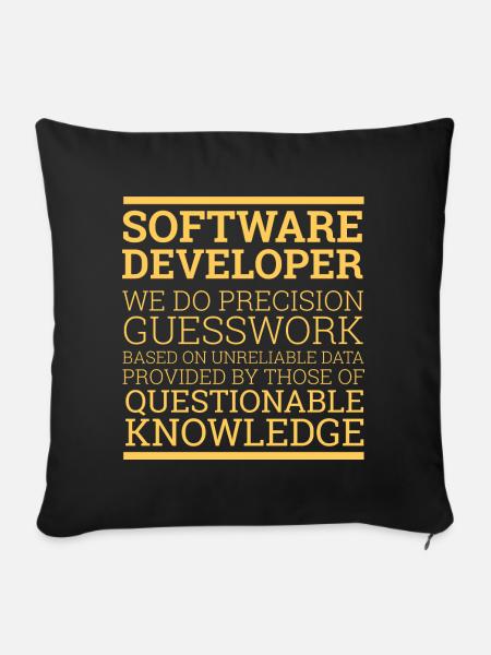 "Software Developer" | Programmierer - Sofakissen mit Füllung 45 x 45 cm - Schwarz