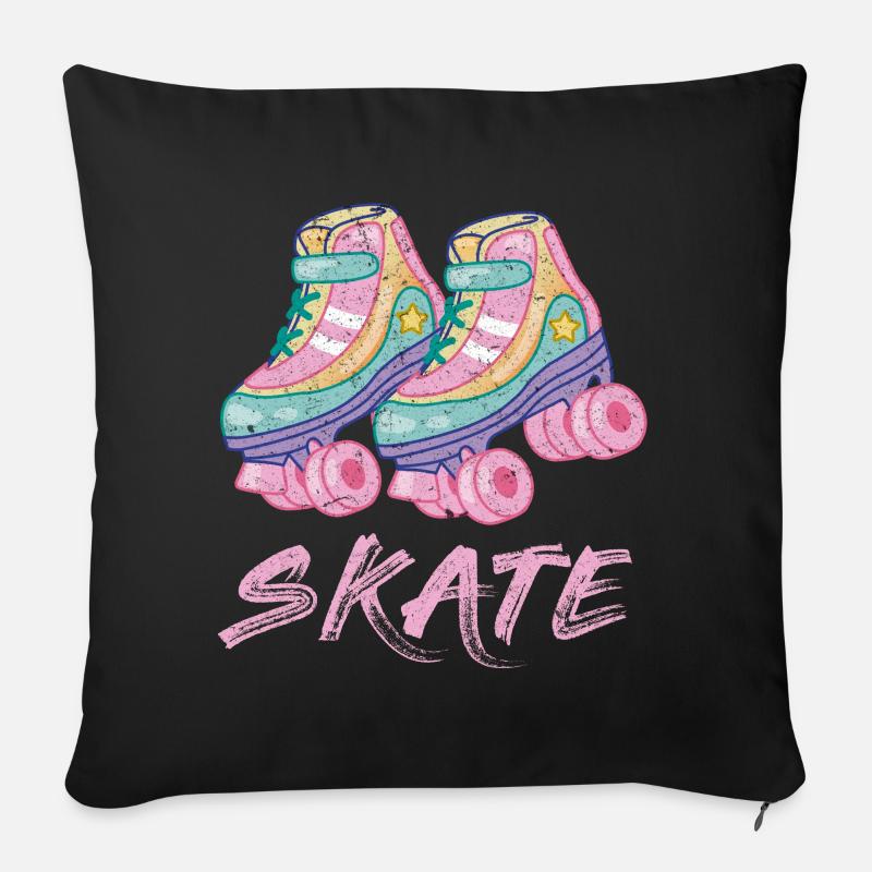 Rollschuh Roller Skate Design - Sofakissen mit Füllung 45 x 45 cm - Schwarz