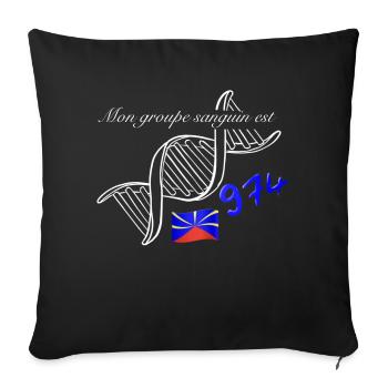 Mon groupe sanguin est 974 la Réunion - Coussin et housse de 45 x 45 cm - noir - Devant