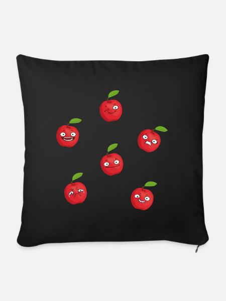 Äpfel - Sofakissen mit Füllung 45 x 45 cm - Schwarz