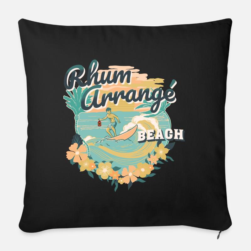 Rum Arranged Beach - Sofa pillow with filling 45cm x 45cm - black