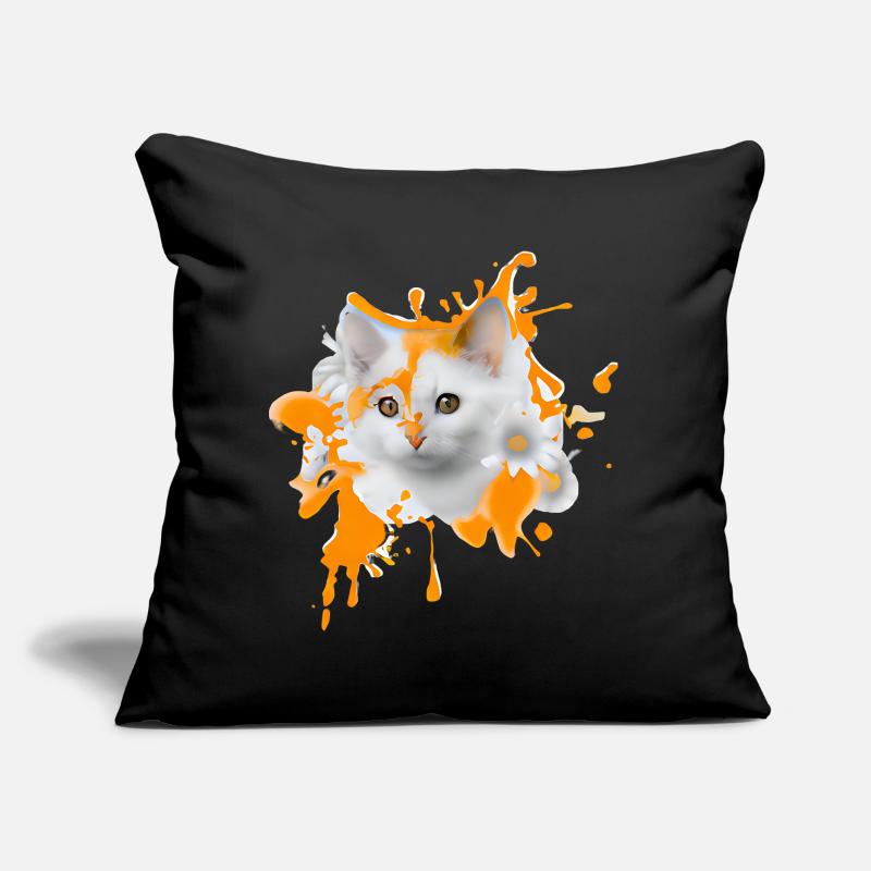 Chat fleuri Coussin et housse de 45 x 45 cm