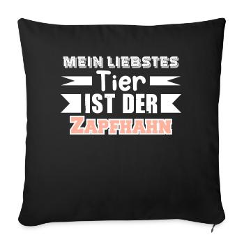 Mein liebstes Tier ist der Zapfhahn - Sofakissen mit Füllung 45 x 45 cm - Schwarz - Vorne