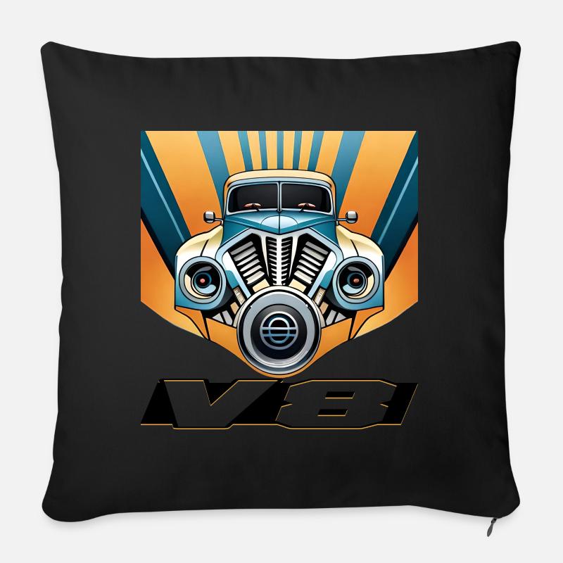 V8 - Coussin et housse de 45 x 45 cm - noir
