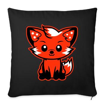 Bande dessinée Fox - Coussin et housse de 45 x 45 cm - noir - Devant