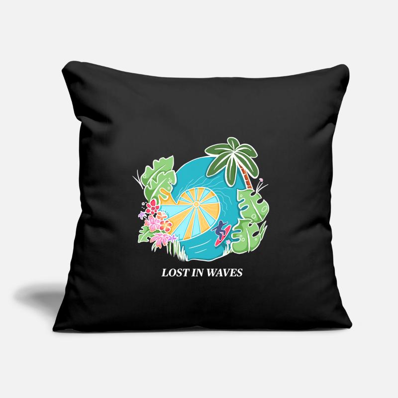 Perdu dans les vagues - Conception de vibrations de surf tropicales Coussin et housse de 45 x 45 cm