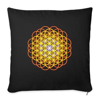 Fleur de vie - Flower of Life - Coussin et housse de 45 x 45 cm - noir - Devant