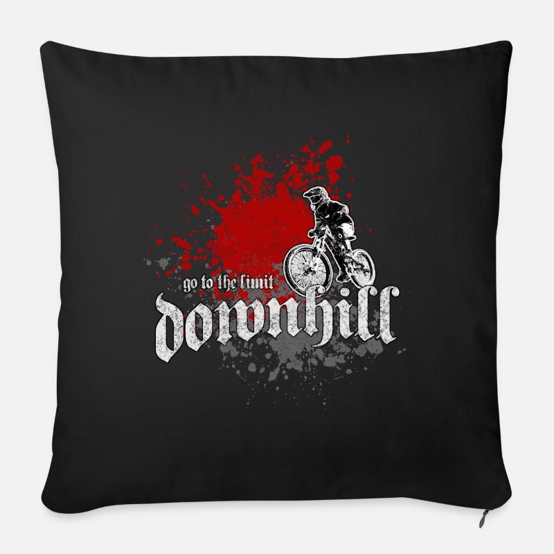 downhill - mountainbiking - Sofakissen mit Füllung 45 x 45 cm - Schwarz
