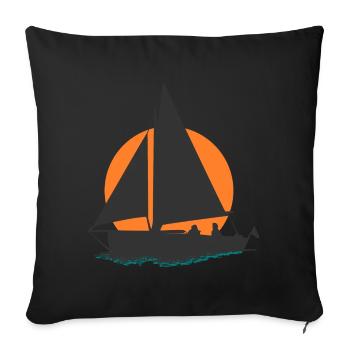 Voilier - Coussin et housse de 45 x 45 cm - noir - Devant
