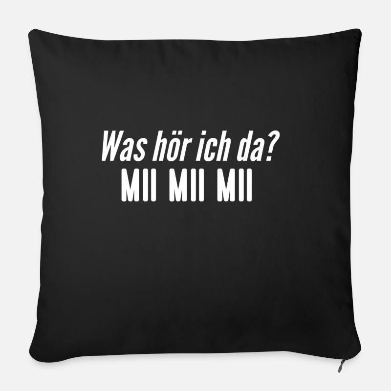 Was hör ich da? Mii Mi Miii - Sofakissen mit Füllung 45 x 45 cm - Schwarz