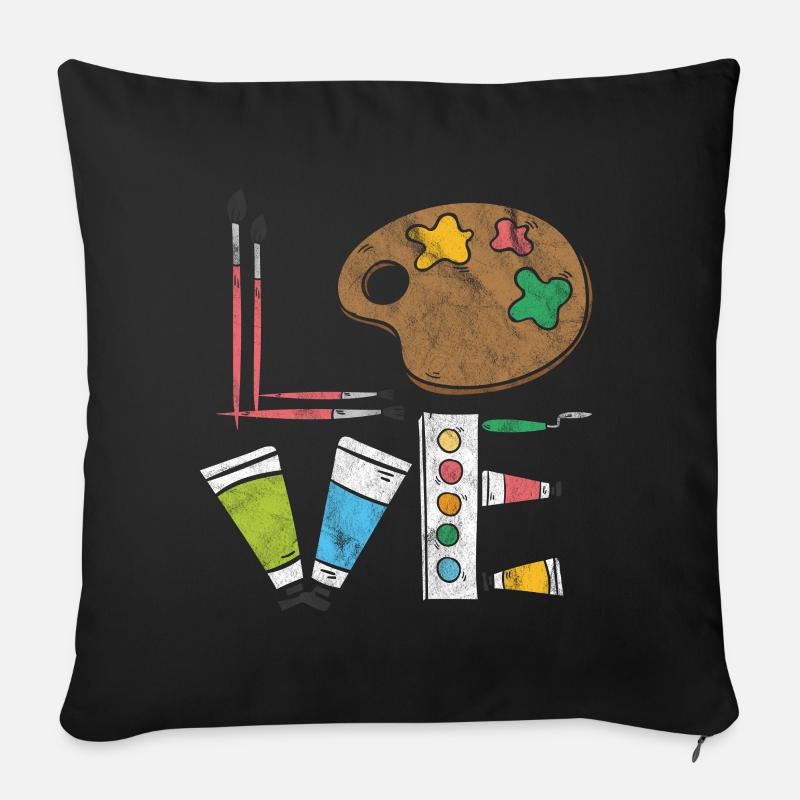 Kunst - Sofakissen mit Füllung 45 x 45 cm - Schwarz