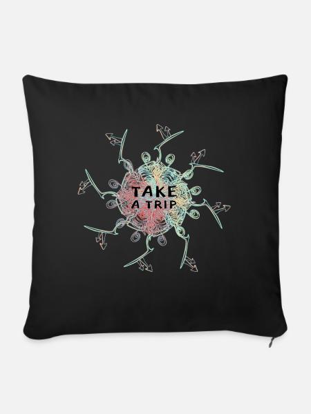 Machen Sie einen Ausflug - Sofakissen mit Füllung 45 x 45 cm - Schwarz