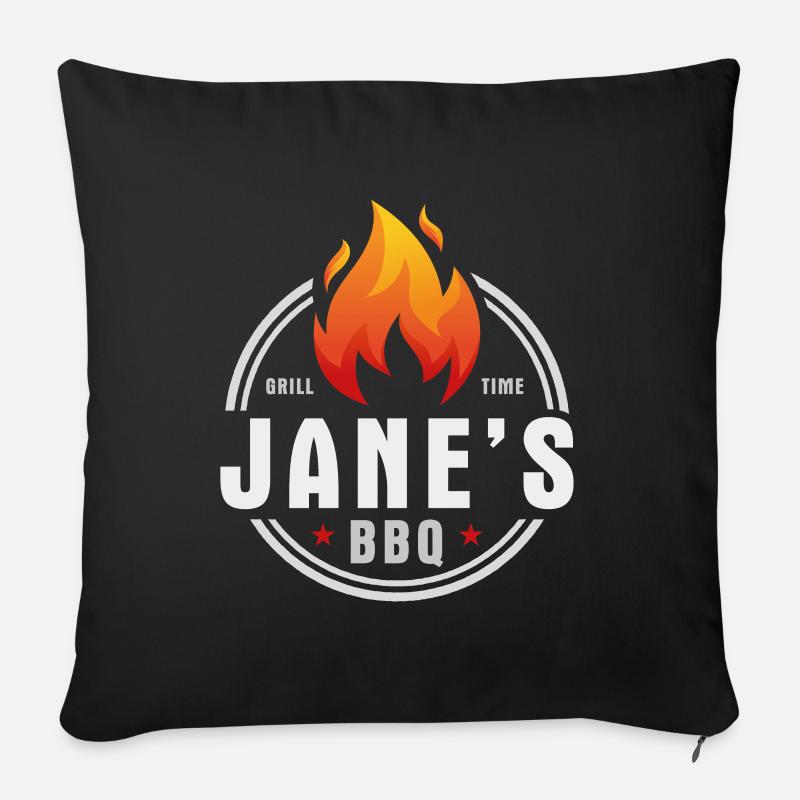 Janes BBQ - Sofakissen mit Füllung 45 x 45 cm - Schwarz