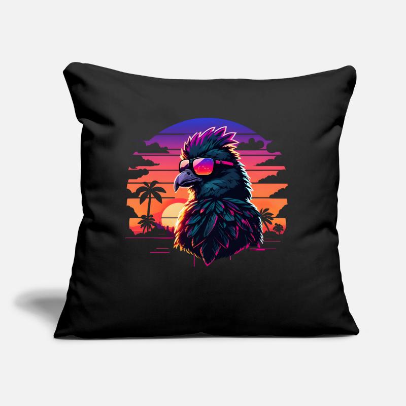 Synthwave Bird Sunset Coussin et housse de 45 x 45 cm