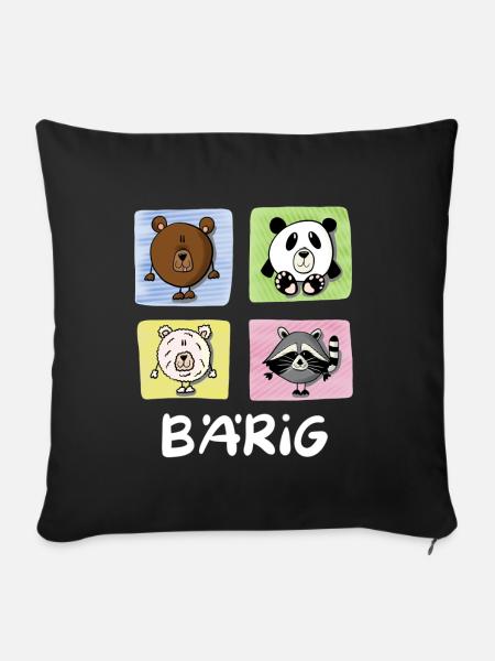 Bären Bärig - Sofakissen mit Füllung 45 x 45 cm - Schwarz