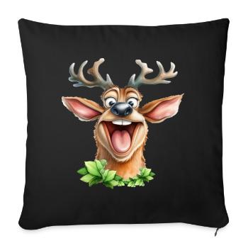 Drôle de cerf - Coussin et housse de 45 x 45 cm - noir - Devant