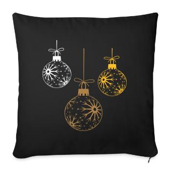 Weihnachtskugeln Christmas - Sofakissen mit Füllung 45 x 45 cm - Schwarz - Vorne