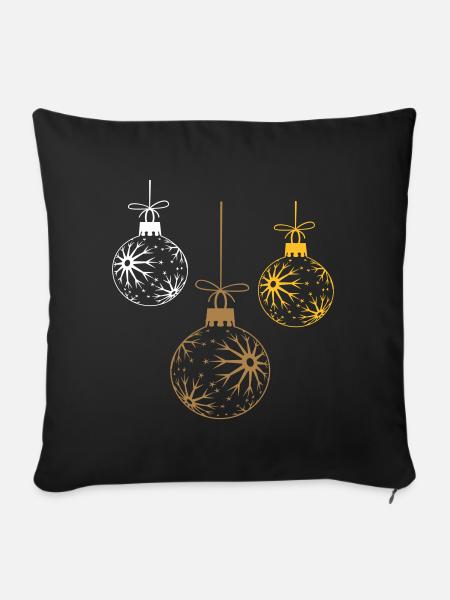 Weihnachtskugeln Christmas - Sofakissen mit Füllung 45 x 45 cm - Schwarz