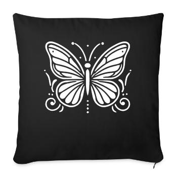Butterfly - Sofa pillow with filling 45cm x 45cm - black - Front