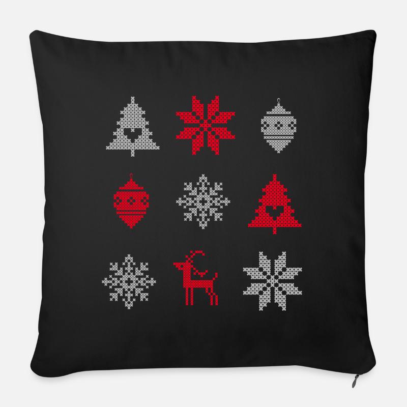 Advent - Sofakissen mit Füllung 45 x 45 cm - Schwarz