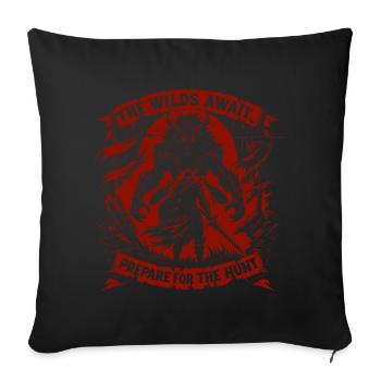 Hunter Gamers Jäger Shirt - Sofakissen mit Füllung 45 x 45 cm - Schwarz - Vorne