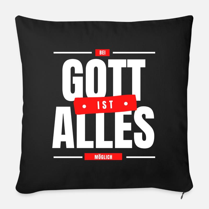 Bei Gott ist alles möglich - Sofakissen mit Füllung 45 x 45 cm - Schwarz