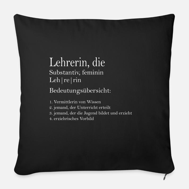 Definition Lehrerin - Sofakissen mit Füllung 45 x 45 cm - Schwarz