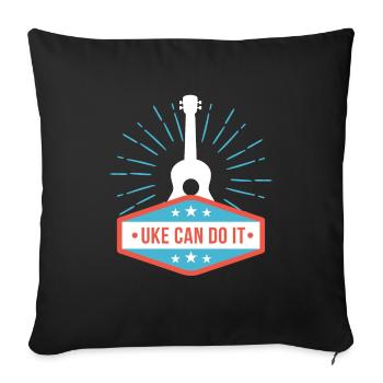 Lustiges Geschenk Ukulele Gitarre Mandoline Gitarr - Sofakissen mit Füllung 45 x 45 cm - Schwarz - Vorne