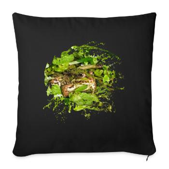 Sei mutig und kein schreckhafter Frosch - Sofakissen mit Füllung 45 x 45 cm - Schwarz - Vorne