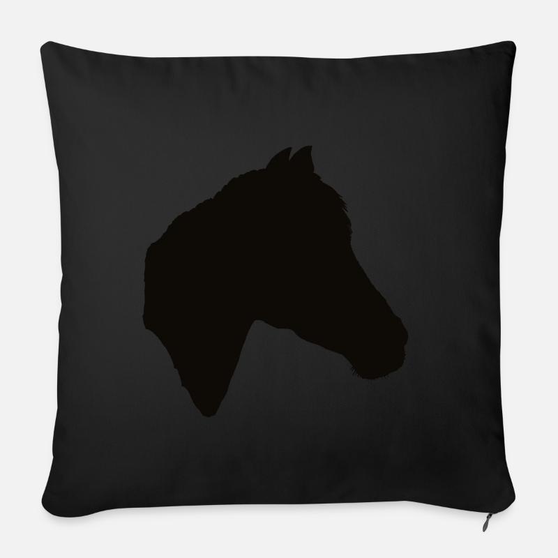 Pferd, Pferde, Pferde-Scherenschnitt - Sofakissen mit Füllung 45 x 45 cm - Schwarz