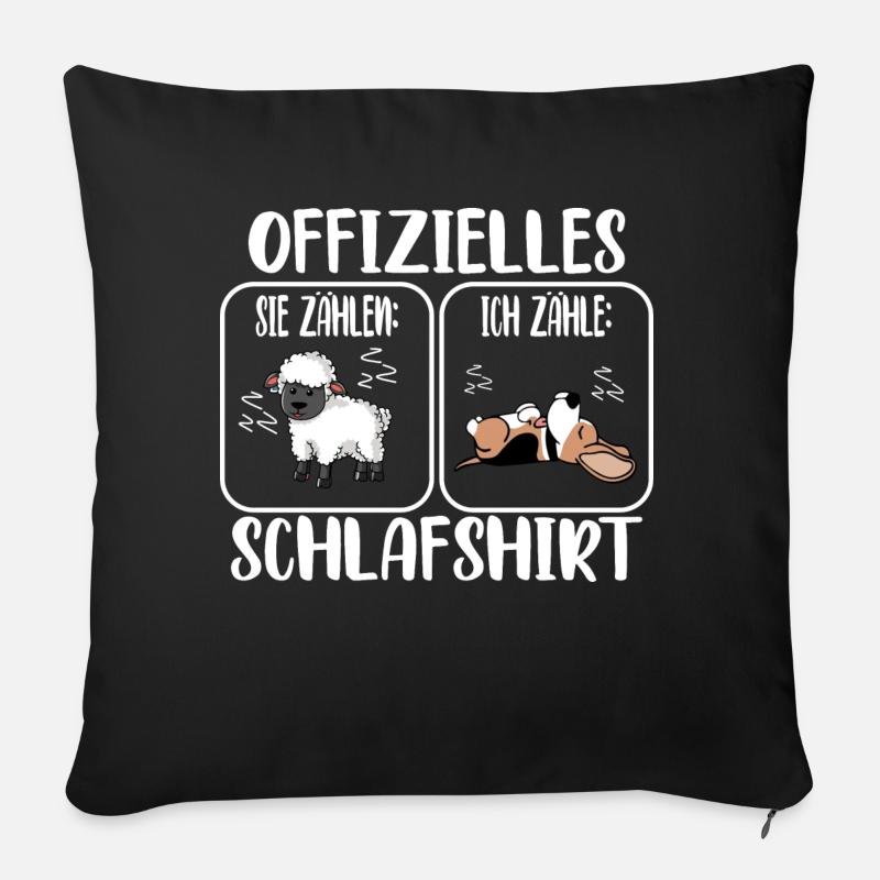 Beagle Schlafshirt - Sofakissen mit Füllung 45 x 45 cm - Schwarz
