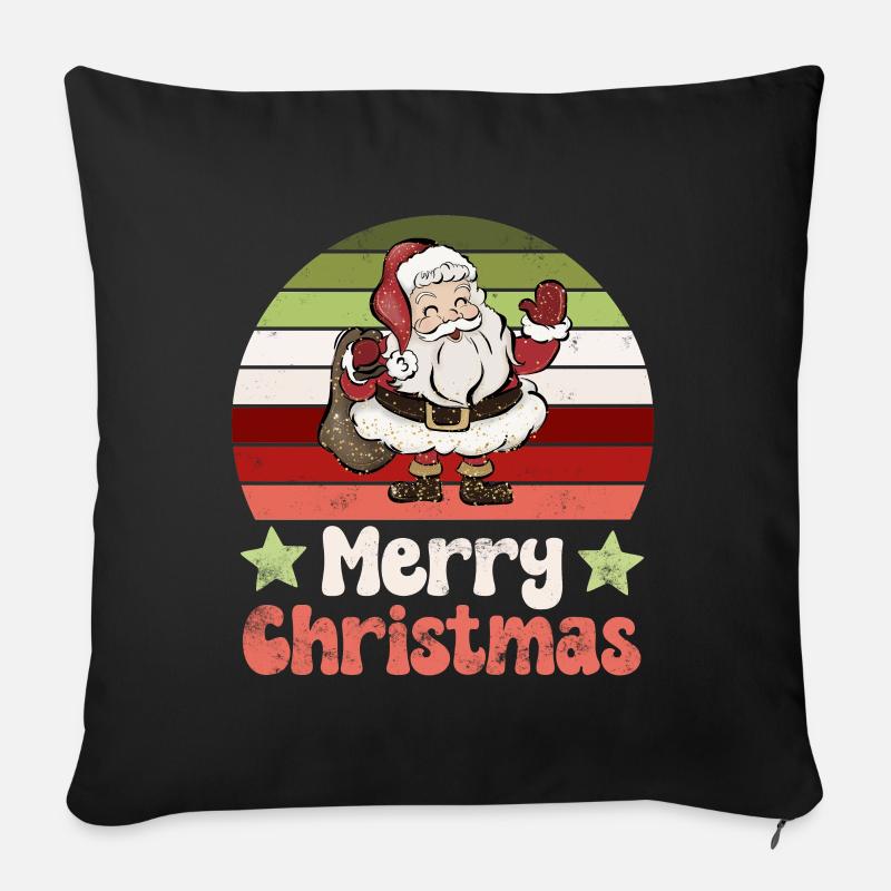 Weihnachtsmann Nikolaus Vintage Nostalgisch - Sofakissen mit Füllung 45 x 45 cm - Schwarz