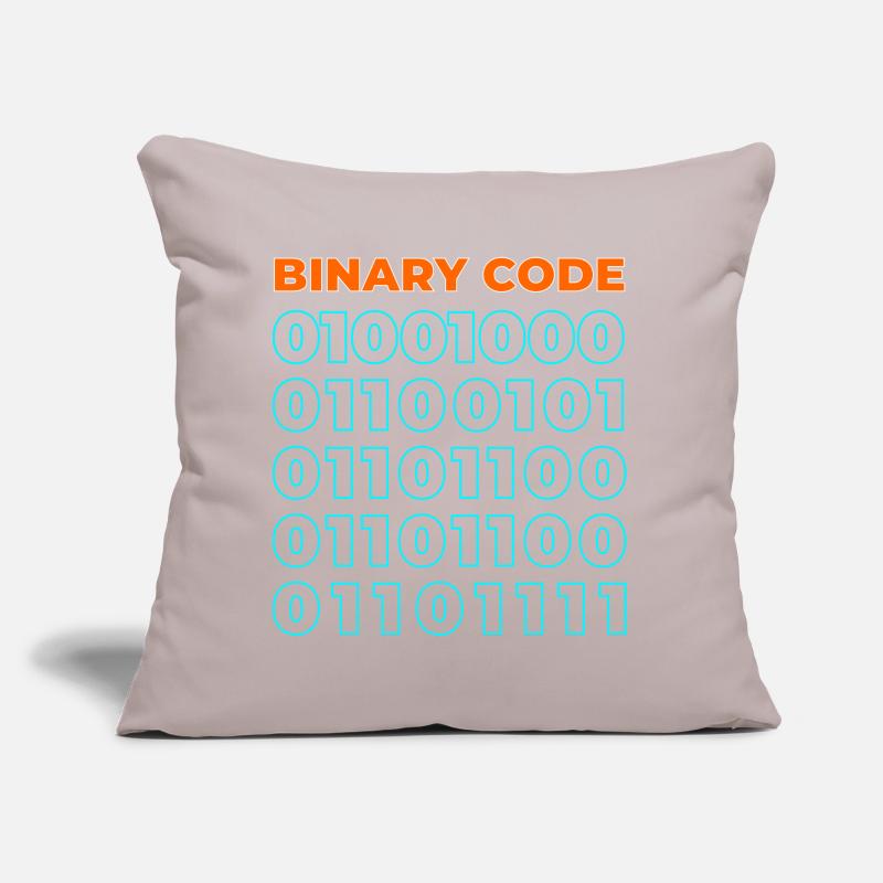 Binary code Sofa pillow with filling 45cm x 45cm