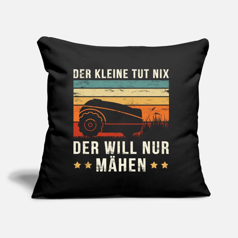 DER KLEINE TUT NIX DER WILL NUR MÄHEN Mähroboter Sofakissen mit Füllung 45 x 45 cm