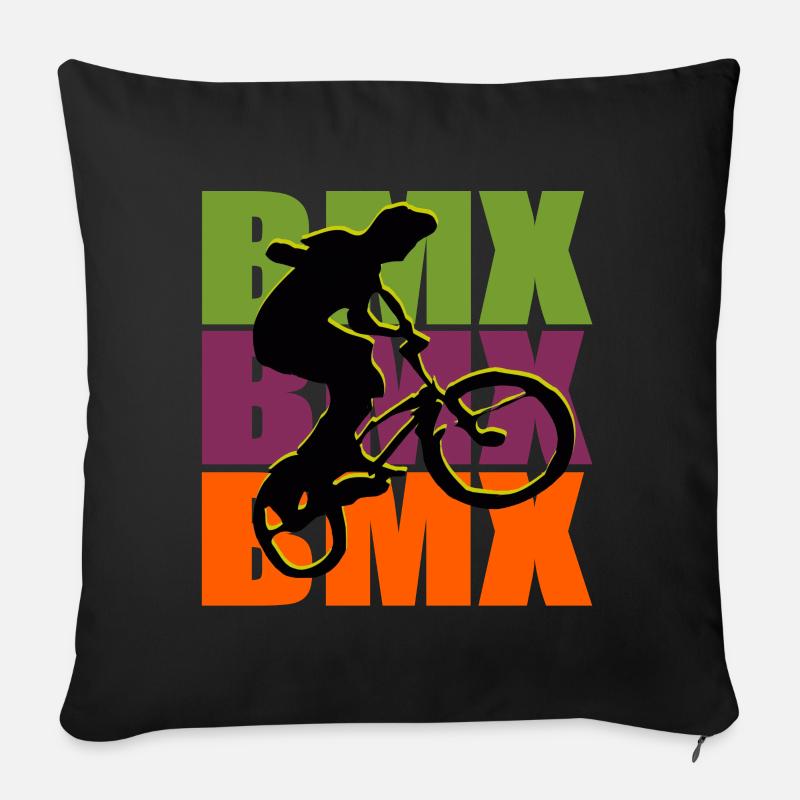 Vélo BMX - Coussin et housse de 45 x 45 cm - noir