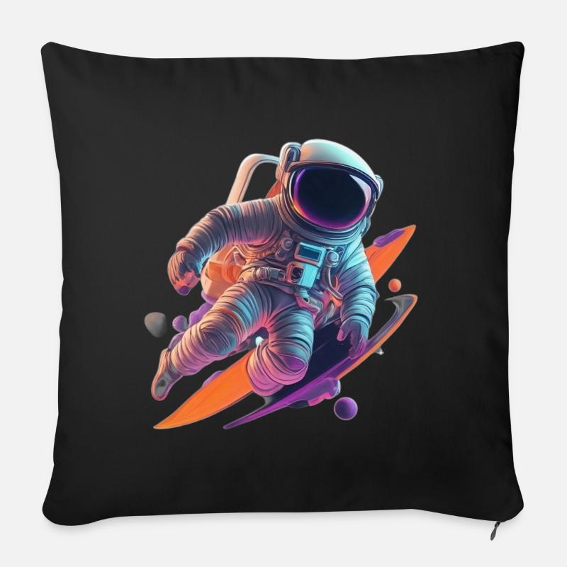 Astronaute - Coussin et housse de 45 x 45 cm - noir