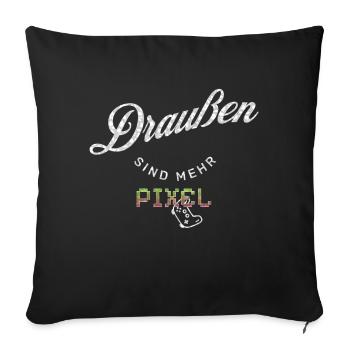 Il y a plus de pixels à l’extérieur - Coussin et housse de 45 x 45 cm - noir - Devant