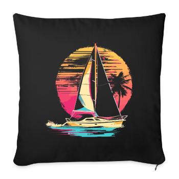 Voile des années 90 - Coussin et housse de 45 x 45 cm - noir - Devant