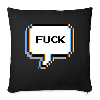 Fuck - Sofa pillow with filling 45cm x 45cm - black - Front