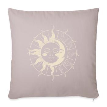 Le soleil rencontre la lune : l’harmonie céleste - Coussin et housse de 45 x 45 cm - taupe clair - Devant