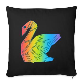 Rainbow Swan - Sofa pillow with filling 45cm x 45cm - black - Front