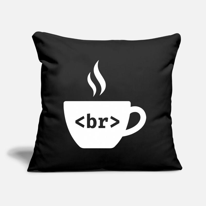 Coffee Break – Witziges HTML Tag Design Sofakissen mit Füllung 45 x 45 cm