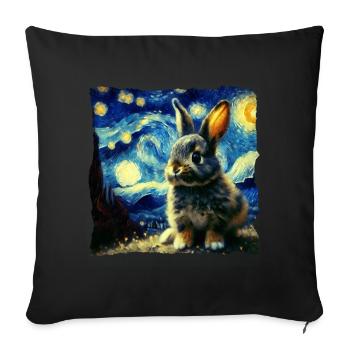 Starry sky style rabbit - Sofa pillow with filling 45cm x 45cm - black - Front