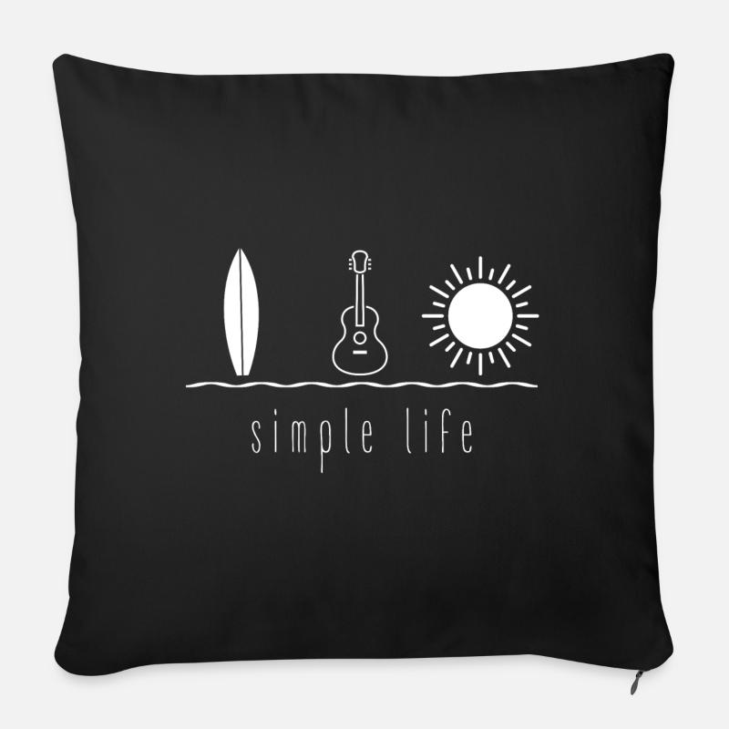 Simple Life Ukulele - Sofakissen mit Füllung 45 x 45 cm - Schwarz