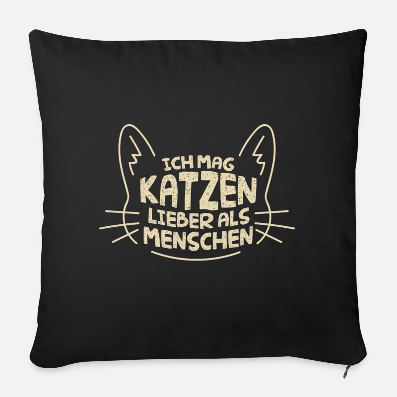 ICH MAG KATZEN! - Sofakissen mit Füllung 45 x 45 cm - Schwarz