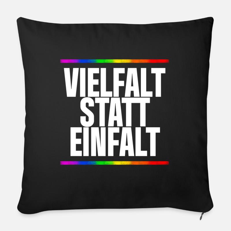 VIELFALT STATT EINFALT - Sofakissen mit Füllung 45 x 45 cm - Schwarz