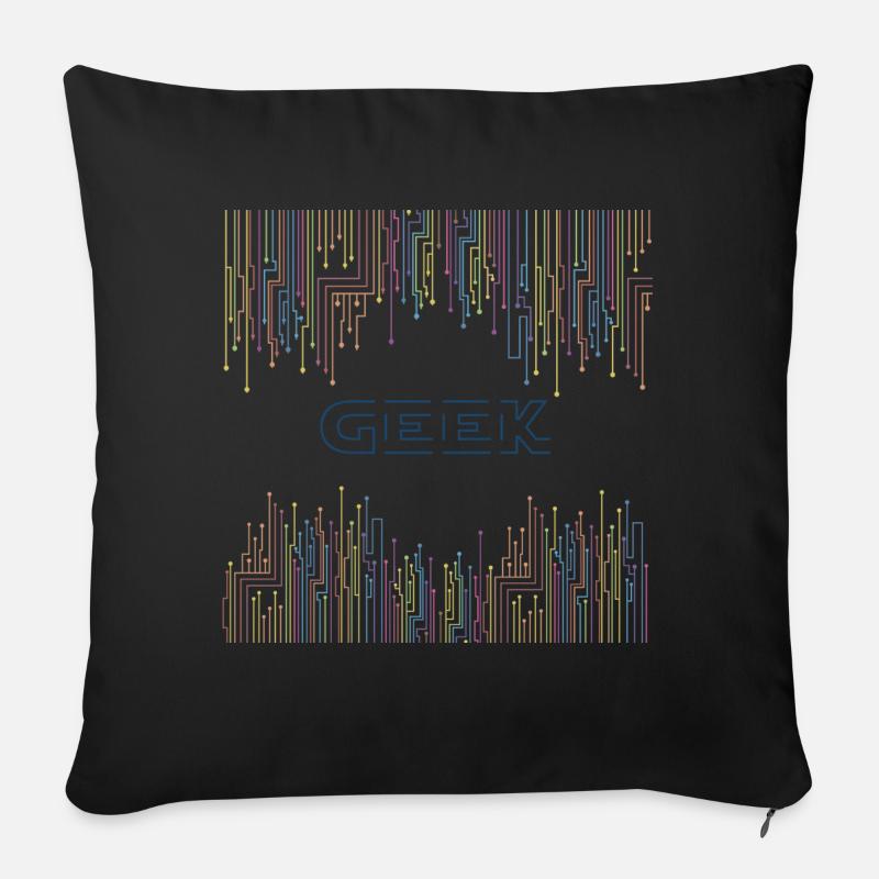 Techno Geek & - Sofakissen mit Füllung 45 x 45 cm - Schwarz