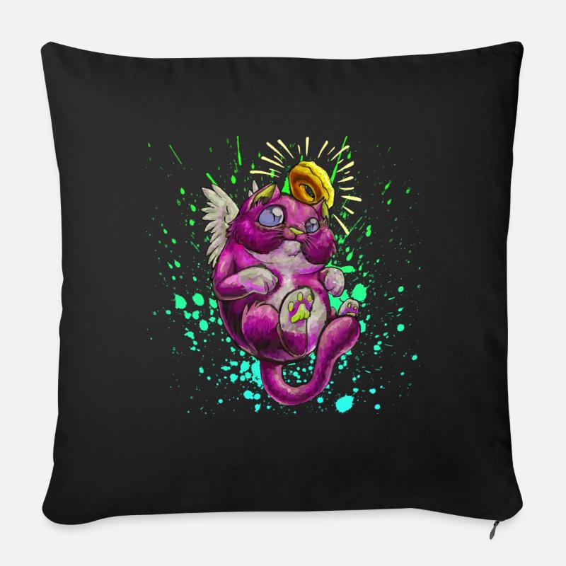 Cute catangel - Sofakissen mit Füllung 45 x 45 cm - Schwarz